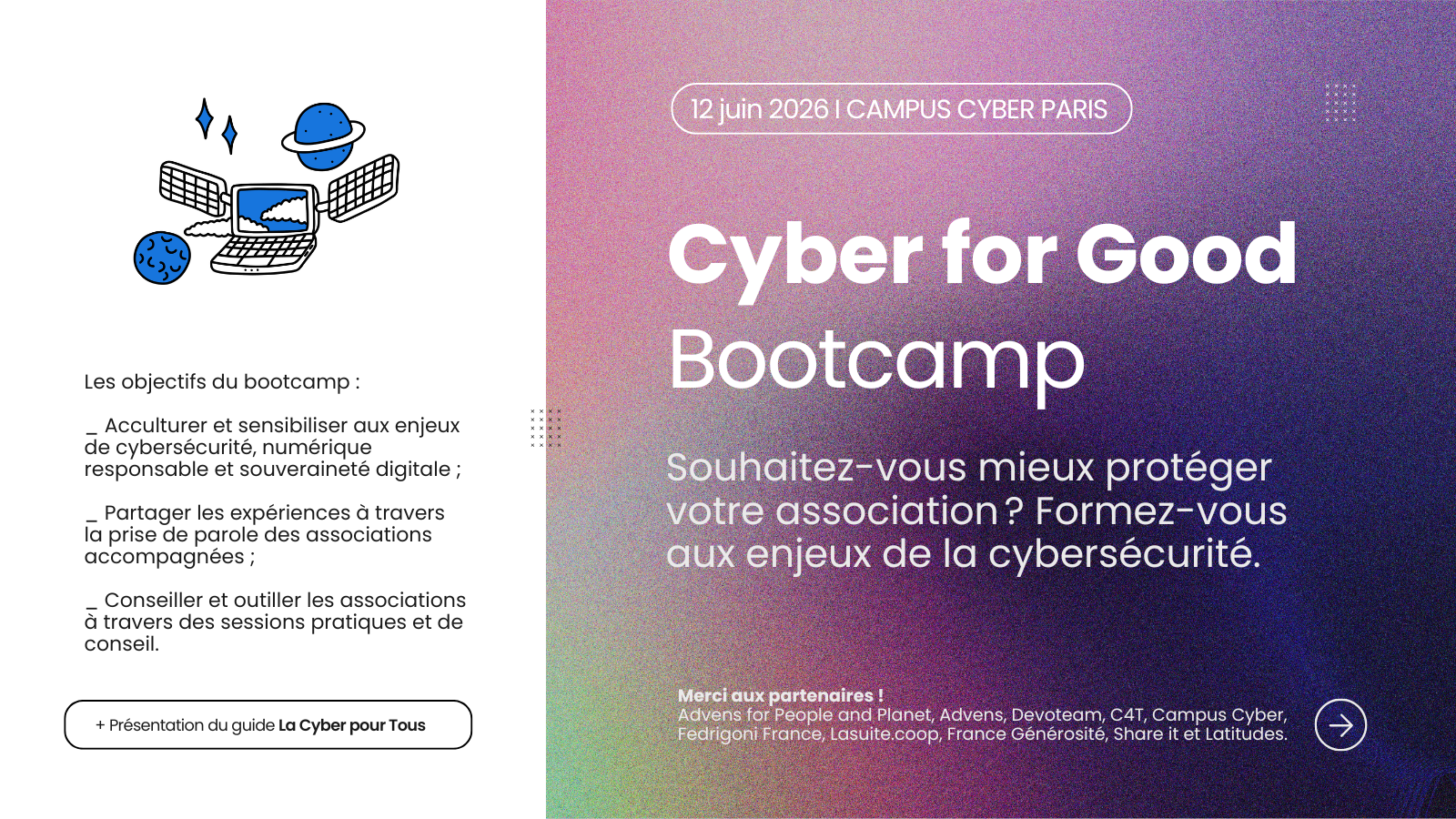 Cyber Commons 🎉 Participez au Bootcamp de Cyber for Good - Cyber for Good